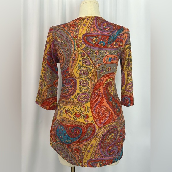 Magazine 100% Silk Multicolored Paisley Mini Dress (663) - Picture 3 of 14